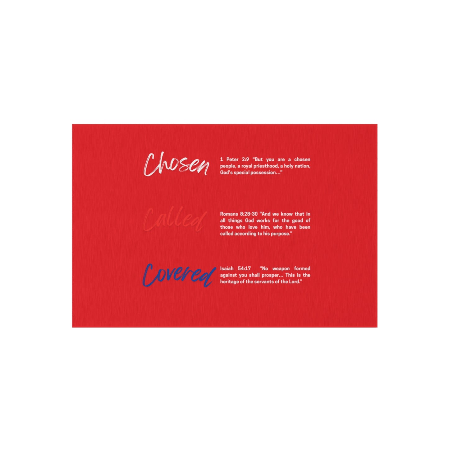 Chosen Outdoor Rug - Scripture Inspired Area Mat for Patio, Home Decor, Gift for Faith-Based Gatherings, Outdoor Living, Christian Home