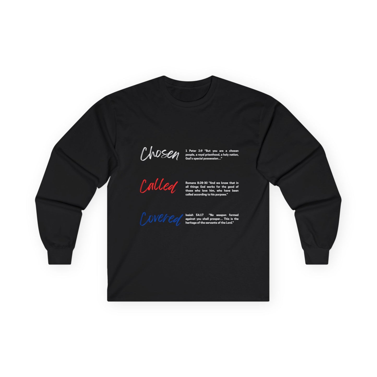 Chosen Called Covered Long Sleeve Tee, Inspirational Shirt, Faith-Based Apparel, Unisex Tee, Christian Gifts