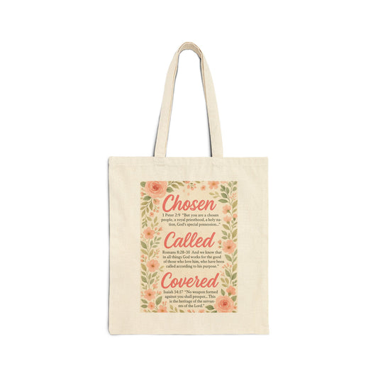 Inspirational Quote Cotton Canvas Tote Bag, Motivational Gift, Eco-Friendly Shopping Bag, Faith-Based Tote, Reusable Grocery Bag