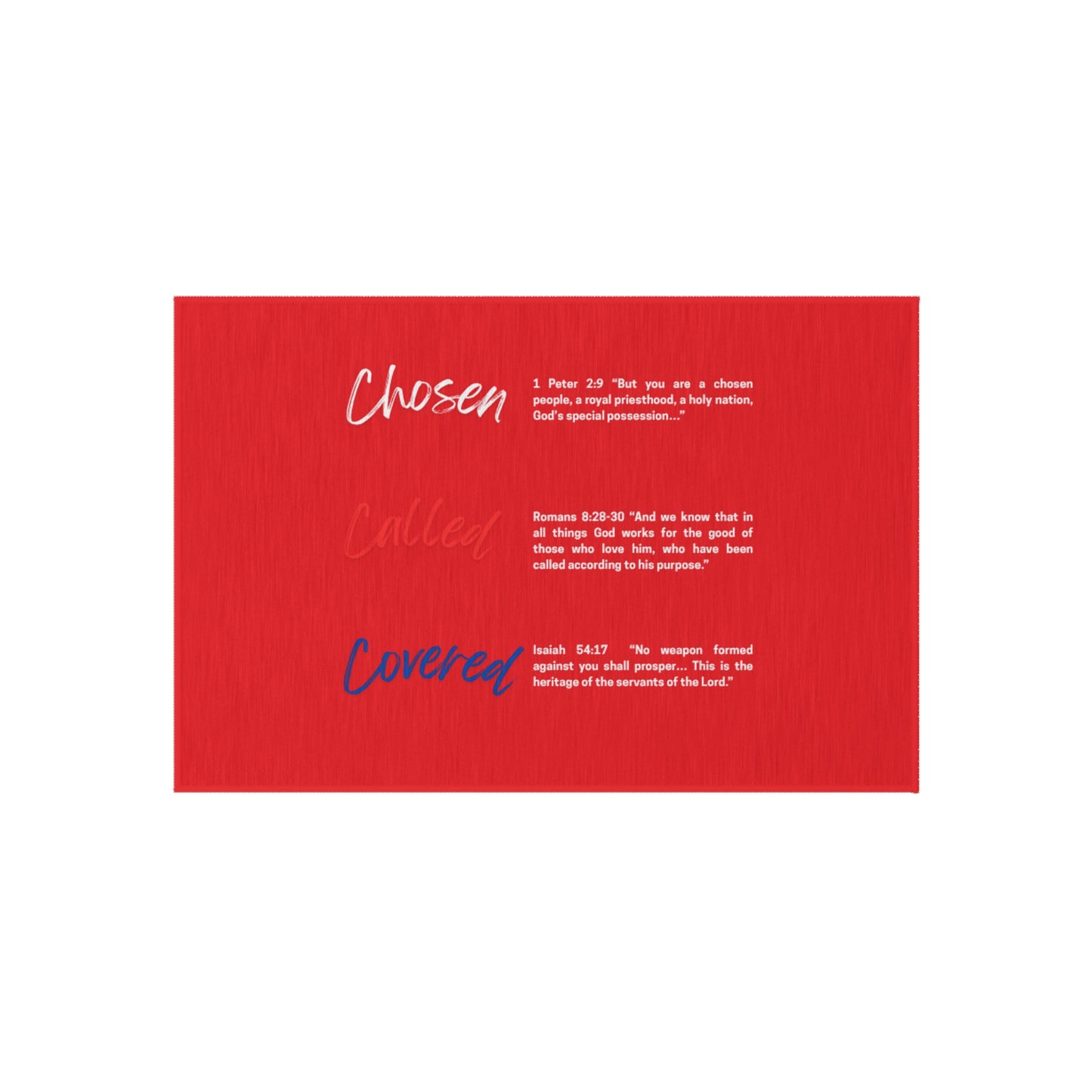 Chosen Outdoor Rug - Scripture Inspired Area Mat for Patio, Home Decor, Gift for Faith-Based Gatherings, Outdoor Living, Christian Home