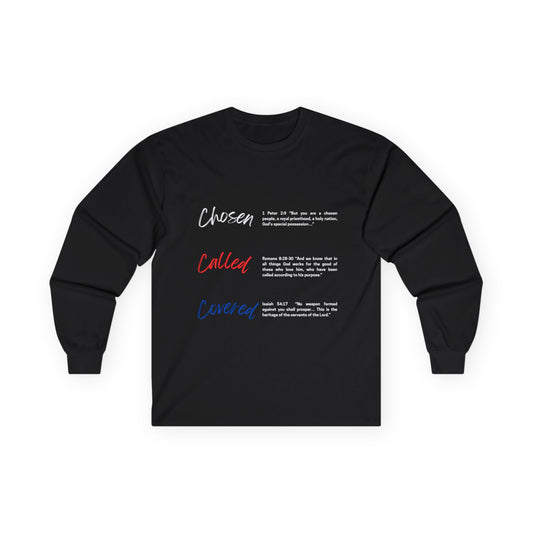 Chosen Called Covered Long Sleeve Tee, Inspirational Shirt, Faith-Based Apparel, Unisex Tee, Christian Gifts